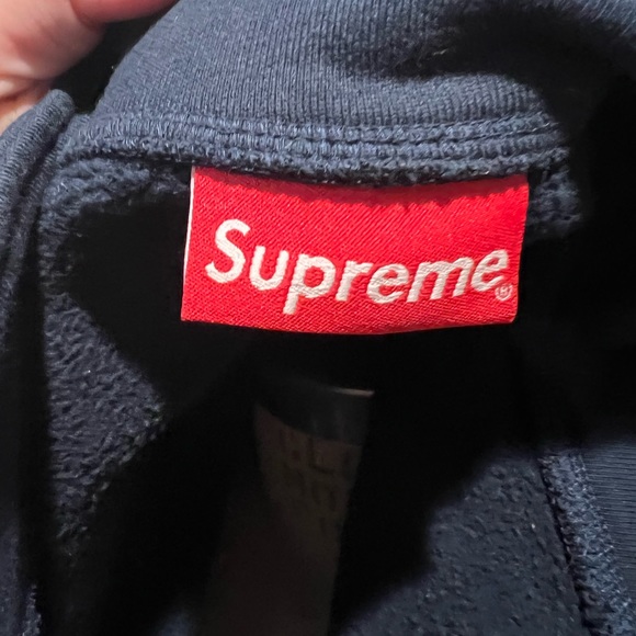 SUPREME Faux Fur Leopard Cheetah Half Zip Sweatshirt navy black Unisex - Picture 5 of 7